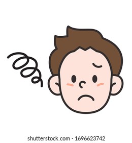vector illustration of boy's facial expressions