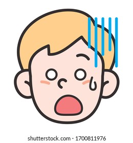 vector illustration of boy's facial expressions
