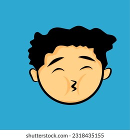 ilustración vectorial de la cabeza de un niño con una expresión graciosa adecuada para símbolo, plantilla, etiqueta