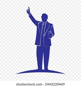 Vector illustration of BR Ambedkar silhouette on transparent background