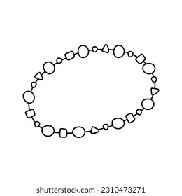 Vector illustration of a bracelet made of beads, friendship, in doodle style. Isolated on a white background