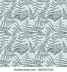 Vector illustration of bracken seamless pattern. Natural background
