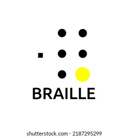 Vector illustration Braille alphabet dot sign, abc with letters, punctuation and numbers. Realistic Dots. Abc for vision disable blind people. Braille letter as dot.