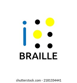 Vector illustration Braille alphabet I, abc with letters, punctuation and numbers. Realistic Dots. Abc for vision disable blind people. Braille letter as dot.