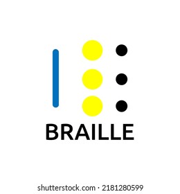 Vector illustration Braille alphabet L, abc with letters, punctuation and numbers. Realistic Dots. Abc for vision disable blind people. Braille letter as dot.