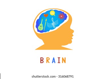 Vector illustration of brain designs,Education Thinking Concept