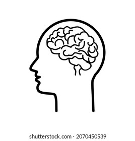 ilustración vectorial del icono cerebral en fondo blanco