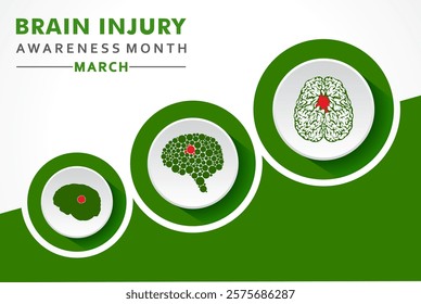 Vector illustration for Brain Injury Awareness Month which is held in the month of March every year, it spreads awareness of different types of Brain Injuries.