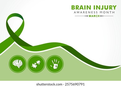 Vector illustration for Brain Injury Awareness Month which is held in the month of March every year, it spreads awareness of different types of Brain Injuries.