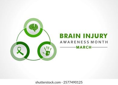 Vector illustration for Brain Injury Awareness Month which is held in the month of March every year, it spreads awareness of different types of Brain Injuries.