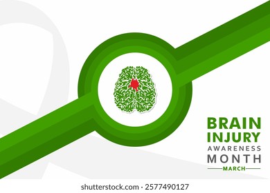 Vector illustration for Brain Injury Awareness Month which is held in the month of March every year, it spreads awareness of different types of Brain Injuries.