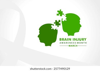 Vector illustration for Brain Injury Awareness Month which is held in the month of March every year, it spreads awareness of different types of Brain Injuries.