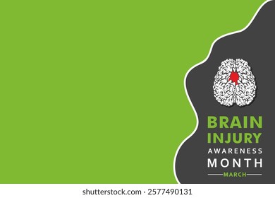 Vector illustration for Brain Injury Awareness Month which is held in the month of March every year, it spreads awareness of different types of Brain Injuries.