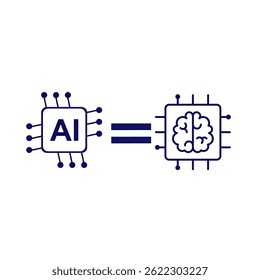 La Ilustración vectorial del ícono del ISIS cerebral casi iguala a la inteligencia artificial