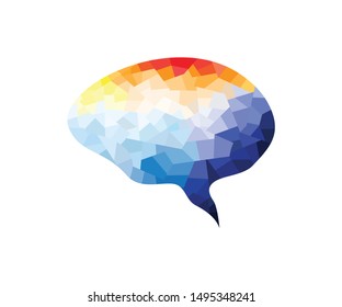 Vector illustration of a brain logo design