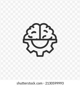 Vector illustration of brain management icon in dark color and transparent background(png).