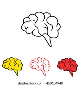 vector illustration of a brain on a white background , icon brain