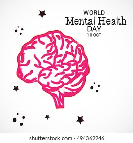 Vector illustration of a Brain for World Mental Health Day.
