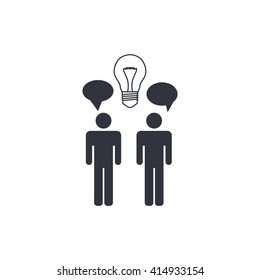 Vector illustration of Brainstorming sign icon on white background.