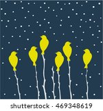 Vector Illustration of a Branch with Birds