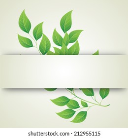 Vector illustration of Branch with green leaves