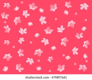 Vector illustration. Branch of Japanese cherry blossoms with beautiful flowers.Sakura. Pattern. Background.