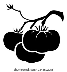 Vector illustration of branch with large-fruited tomatoes