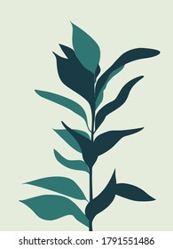 vector illustration of a branch with leaves