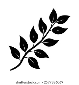 Vector illustration of a branch with leaves perfect for botanical designs naturethemed artwork and ecofriendly projects
