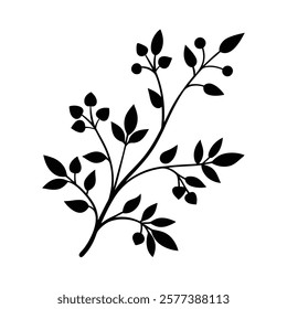 Vector illustration of a branch with leaves perfect for botanical designs naturethemed artwork and ecofriendly projects
