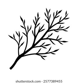 Vector illustration of a branch with leaves perfect for botanical designs naturethemed artwork and ecofriendly projects