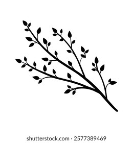 Vector illustration of a branch with leaves perfect for botanical designs naturethemed artwork and ecofriendly projects