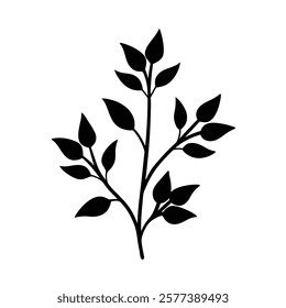 Vector illustration of a branch with leaves perfect for botanical designs naturethemed artwork and ecofriendly projects