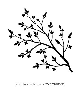 Vector illustration of a branch with leaves perfect for botanical designs naturethemed artwork and ecofriendly projects