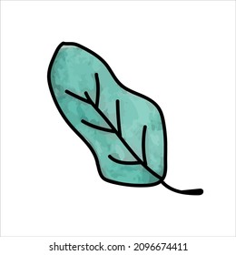 vector illustration of a branch with leaves watercolor