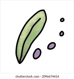 vector illustration of a branch with leaves watercolor