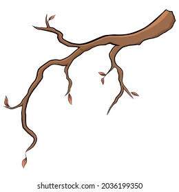 Vector illustration of branches at autumn season. Easy isolation background. Perfect for autumn event, icon, and etc.