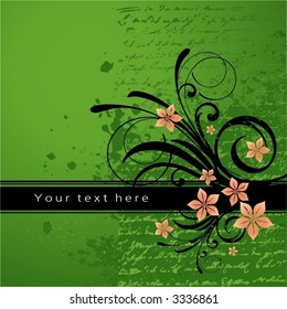 Vector illustration, branches and flowers
