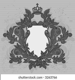 vector illustration with branches, leaves and crown