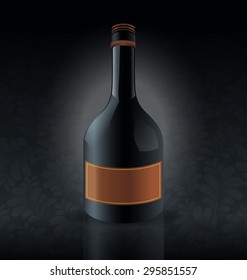 vector illustration of brandy bottle