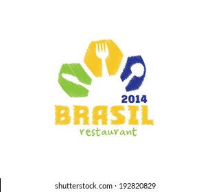 vector illustration brasil 2014 restaurant