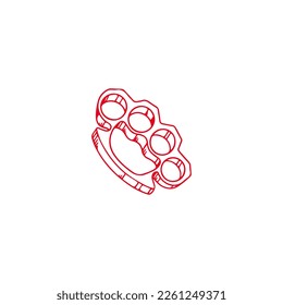 vector illustration of brass knuckle