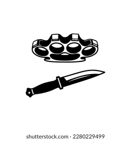  Vektorgrafik von Messingknuckle und Messer