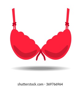 Vector illustration of brassiere on white background