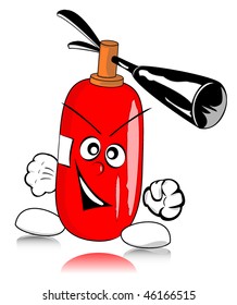 Vector illustration of brave extinguisher