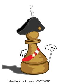 vector illustration of brave pawn the general