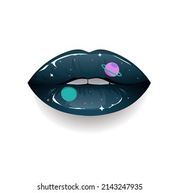 Vektorgrafik, tapfere Weltraumlippen auf weißem Hintergrund 