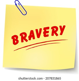 Vector illustration of bravery message on white background