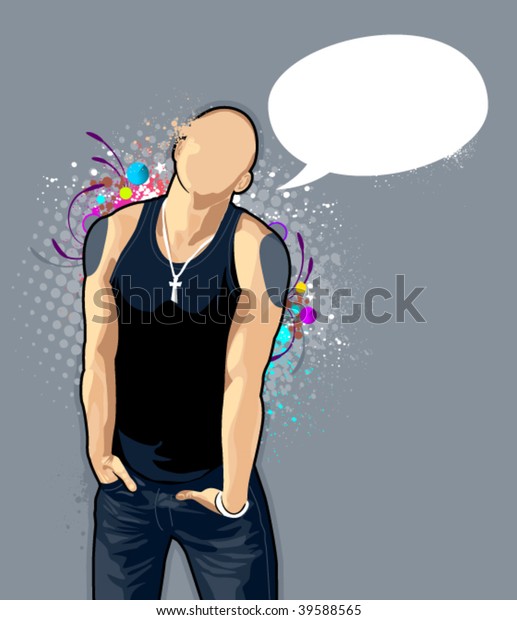 Vector Illustration Brawny Bald Man On Stock Vector Royalty Free 39588565 Shutterstock 9629