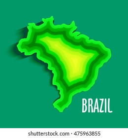 Vector Illustration Brazil Abstract  Map